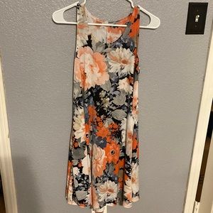 Midi tank dress. Wrinkle free material. Very stretchy. Fits like a large.